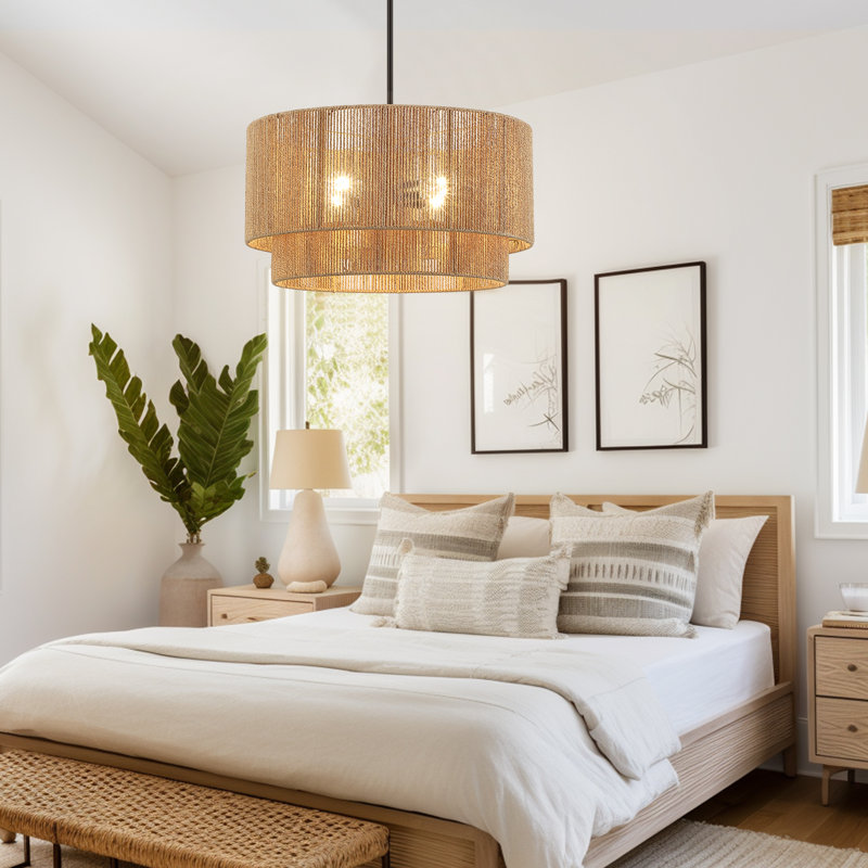Bay Isle Home™ Nekoosa 4 - Light 22in Hand-Woven Drum Chandelier